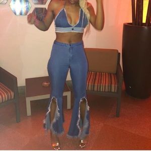 Denim hippie suit